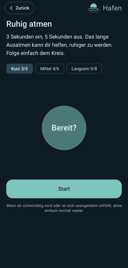 Atemübung mit einem Kreis und einstellbarem Tempo